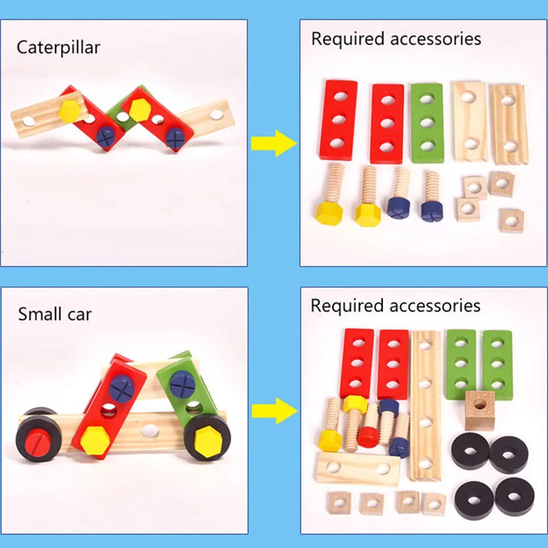 Creative Crafting Set – Montessori Wooden Toolbox for Kids, Problem-Solving, Imaginative Play, Eco-Friendly, Ages 3-5+