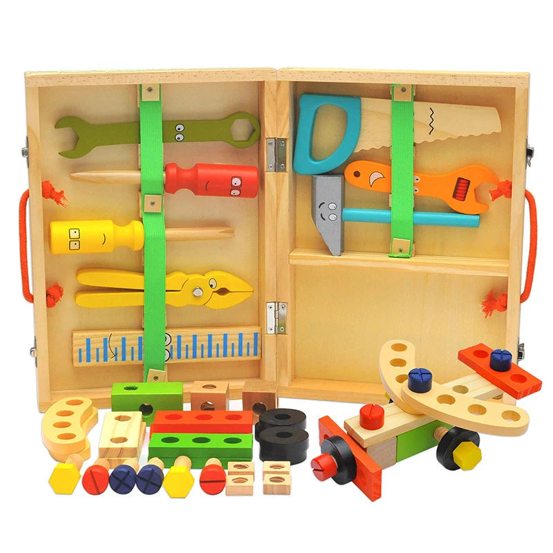 Creative Crafting Set – Montessori Wooden Toolbox for Kids, Problem-Solving, Imaginative Play, Eco-Friendly, Ages 3-5+