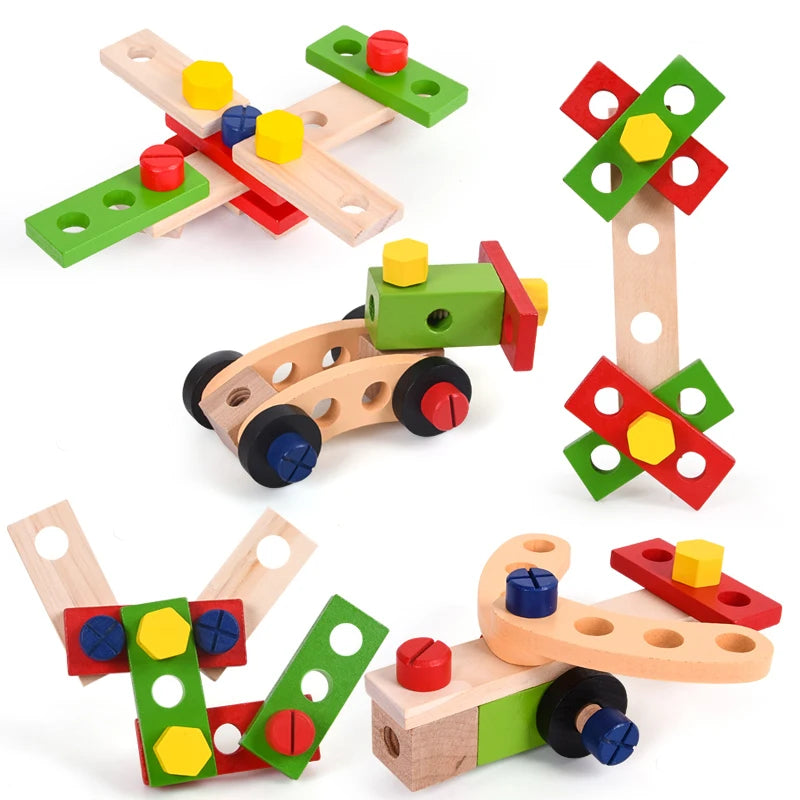 Creative Crafting Set – Montessori Wooden Toolbox for Kids, Problem-Solving, Imaginative Play, Eco-Friendly, Ages 3-5+