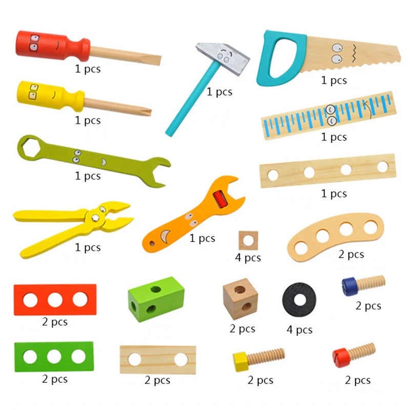 Creative Crafting Set – Montessori Wooden Toolbox for Kids, Problem-Solving, Imaginative Play, Eco-Friendly, Ages 3-5+