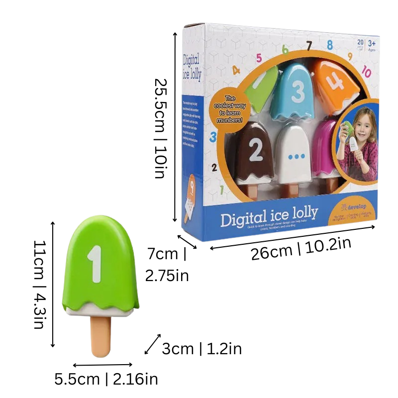 Icy Match Game – Ice Cream-Themed Number Learning & Matching Toy for Cognitive and Motor Skills, Ages 3-5+