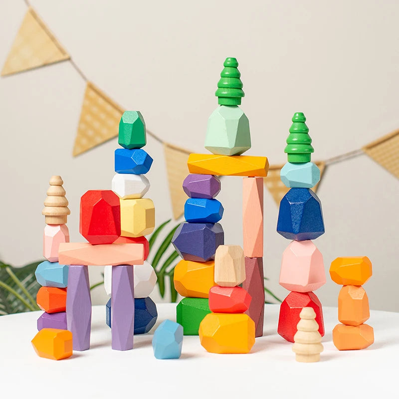 Creative Builder Blocks – Montessori Wooden Building Set for Cognitive Growth, Motor Skills, Hands-On Learning, Ages 3-5+