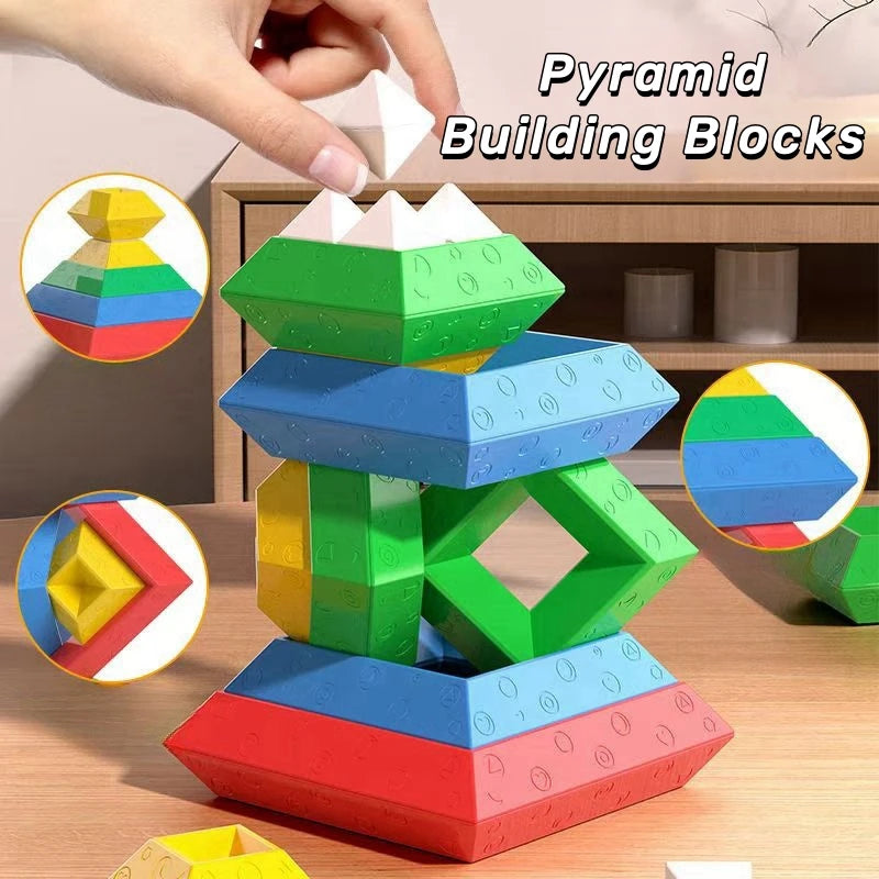 Stack & Learn Pyramid – Montessori-Inspired Creative Stacking Toy for Toddlers, Ages 3-5+