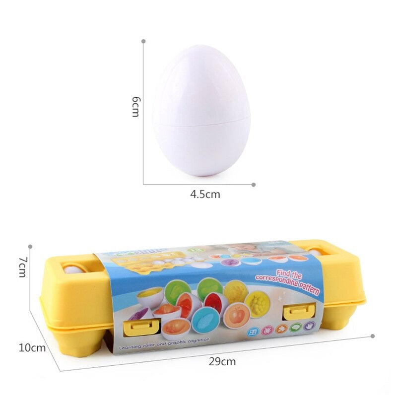 Geometric Learning Eggs – Montessori Colour & Number Matching Toy for Fine Motor Skills, Cognitive Development, Ages 3-5