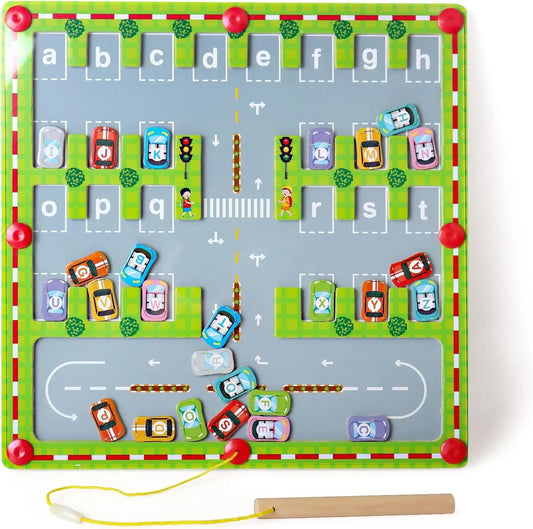 Maze Racers – Montessori-Inspired Car Puzzle for Fine Motor Skills & Alphabet Learning, Ages 3-5+