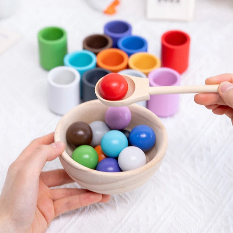 Rainbow Sorting Quest – Wooden Montessori Toy for Colour Recognition, Fine Motor Skills, Cognitive Development, Ages 3-5+