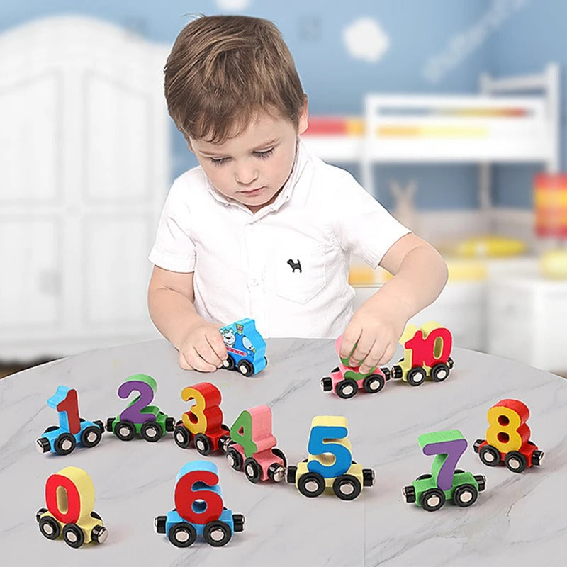 Alphabet & Number Wooden Train – Montessori Magnetic Learning Toy for Kids, Letters & Numbers, Educational Playset