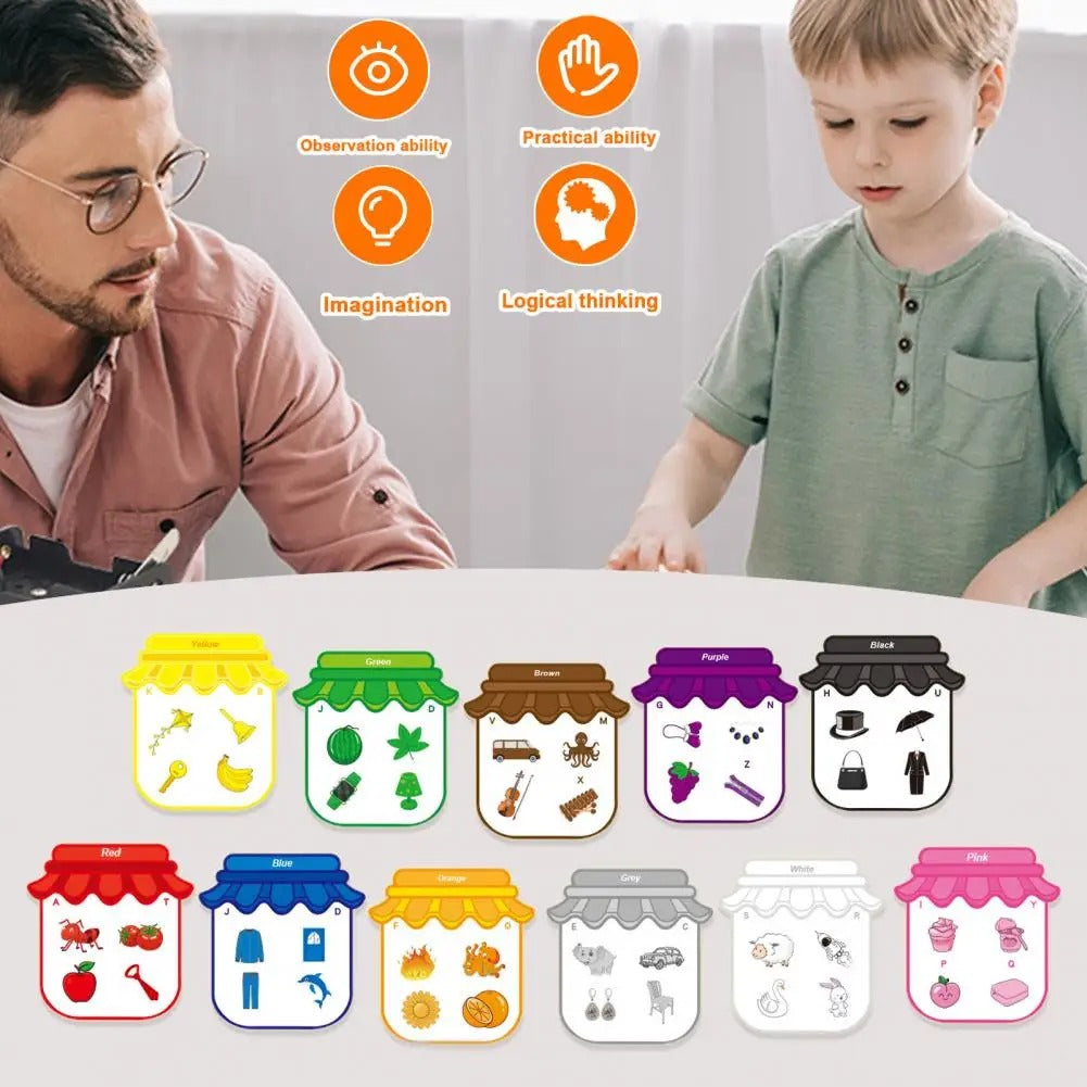 ColourCraft – Montessori Magnetic Stickers for Colour Recognition, Alphabet Learning, Vocabulary Growth, Ages 4-5+