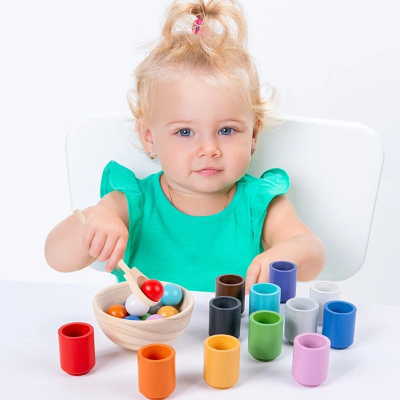 Rainbow Sorting Quest – Wooden Montessori Toy for Colour Recognition, Fine Motor Skills, Cognitive Development, Ages 3-5+