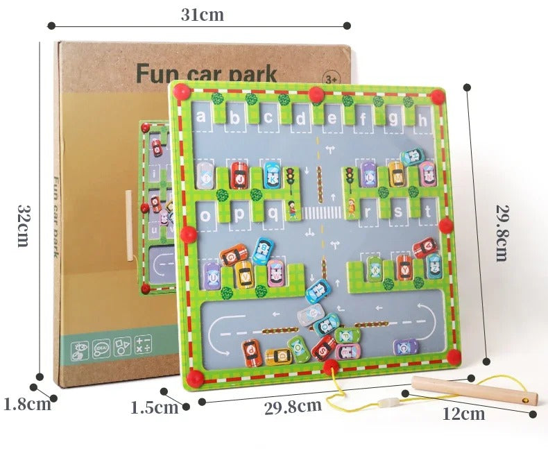 Maze Racers – Montessori-Inspired Car Puzzle for Fine Motor Skills & Alphabet Learning, Ages 3-5+