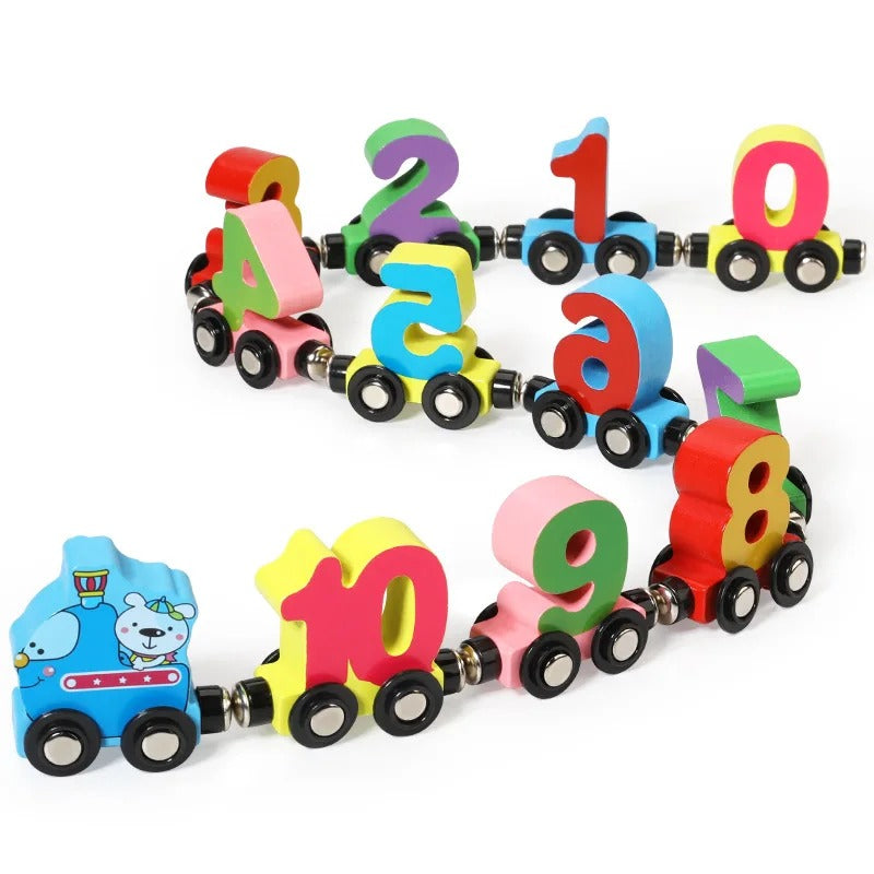 Alphabet & Number Wooden Train – Montessori Magnetic Learning Toy for Kids, Letters & Numbers, Educational Playset