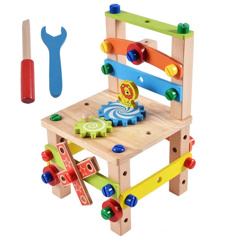 Creative Crafting Set – Montessori Wooden Toolbox for Kids, Problem-Solving, Imaginative Play, Eco-Friendly, Ages 3-5+