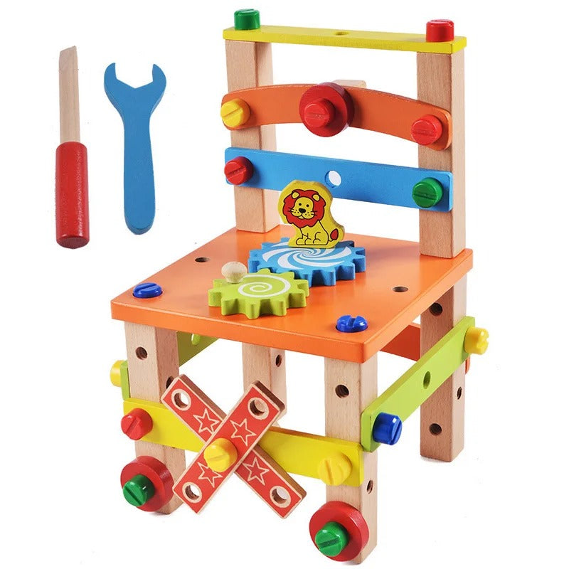 Creative Crafting Set – Montessori Wooden Toolbox for Kids, Problem-Solving, Imaginative Play, Eco-Friendly, Ages 3-5+